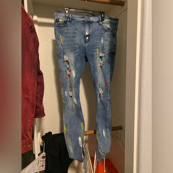 Paint Styled Skinny Jeans - Picture 1 of 3